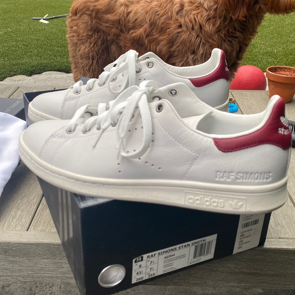 COPY - Raf Simons x Stan Smith Adidas in Vintage White and burgundy